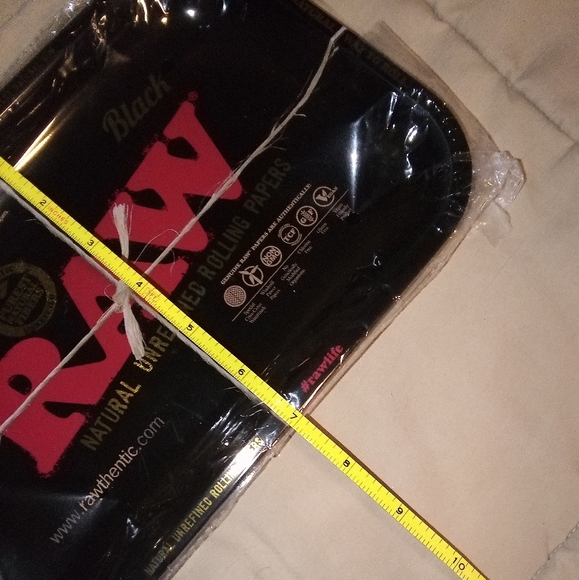 RAW Rolling Papers Black Metal Rolling Tray BRAND NEW 11” x 7” Organic Hemp - Picture 7 of 7